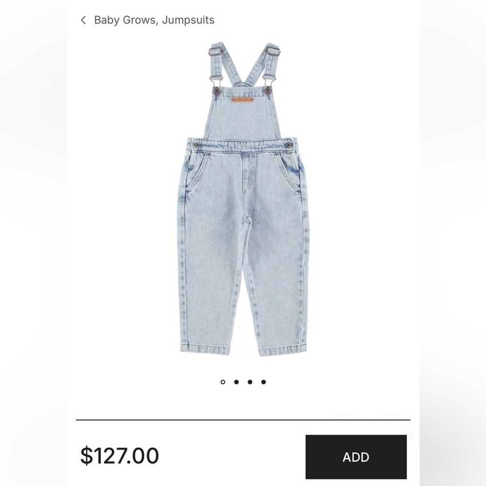 Piupiuchick Light Washed Denim Dungarees overalls - size 6m great condition